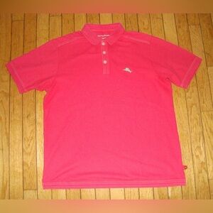 Tommy Bahama IslandZone Supima Cotton Polo Shirt Fuchsia Pink LT Large Tall